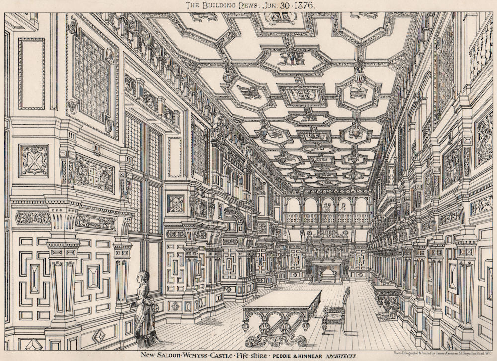 New saloon, Wemyss Castle, Fife Shire; Peddie & Kinnear Archts. Scotland 1876